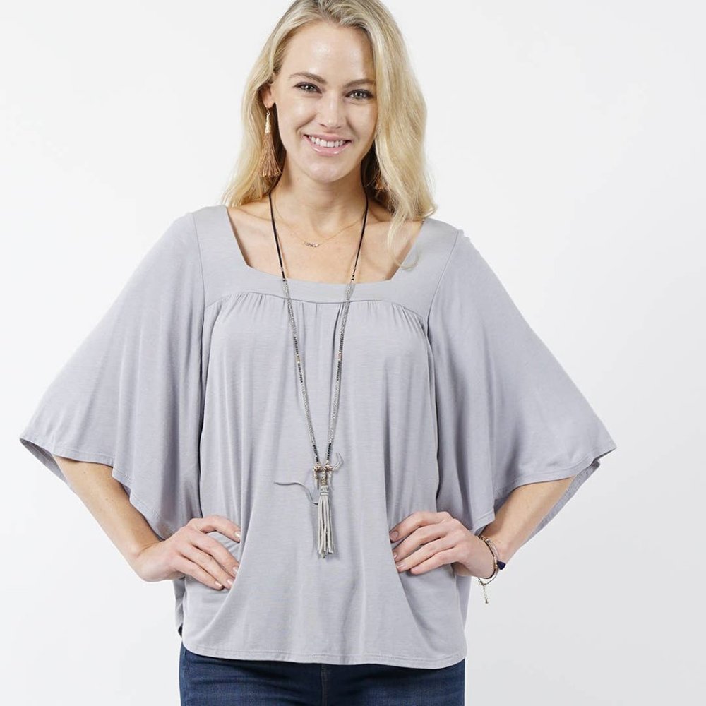 Square Neck Doleman Sleeve Top